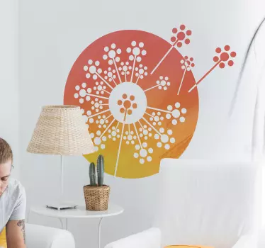 Adesivo astratto motivo circolare radiante - TenStickers