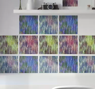 Adesivo astratto onde astratte colorate - TenStickers