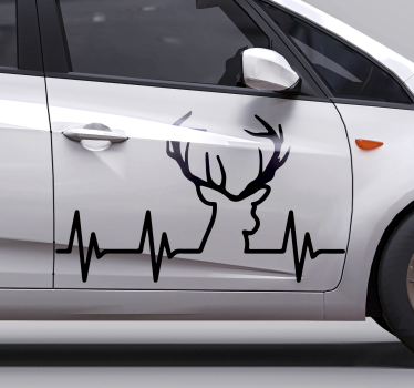 Adesivo auto Battito cardiaco di cervo - TenStickers