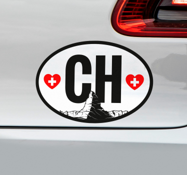 Adesivo per auto ch decorato - TenStickers