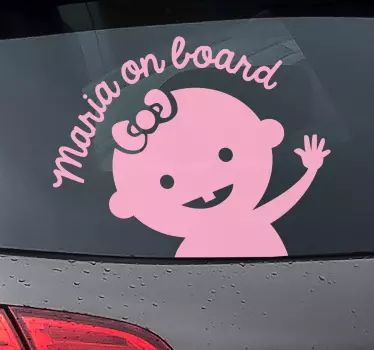 Adesivo auto personalizzato “(nome) on  board" - TenStickers