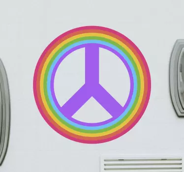 Adesivo auto Segno di pace arcobaleno - TenStickers