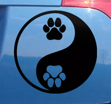 Adesivo auto Zampa di cane yin yang - TenStickers