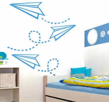Adesivo bambini aerei di carta - TenStickers