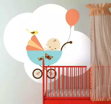 Adesivo bambini bebè in passeggino - TenStickers