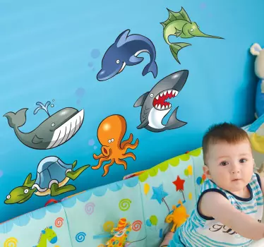 Adesivo bambini creature oceaniche - TenStickers