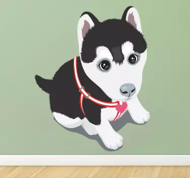 Adesivo bambini cucciolo di husky - TenStickers