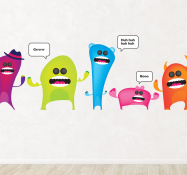 Adesivo bambini fila di mostri - TenStickers