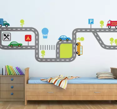 Adesivo bambini illustrazione traffico - TenStickers