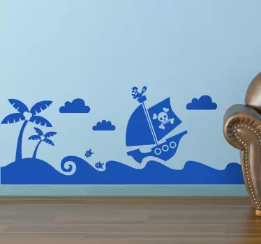 Adesivo bambini nave dei pirati - TenStickers