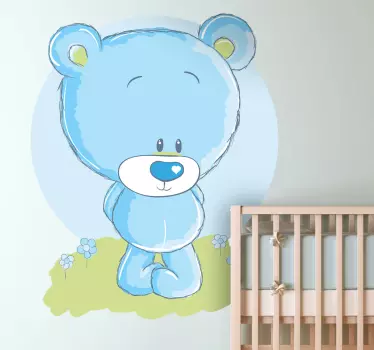 Adesivo bambini peluche tra i fiori - TenStickers