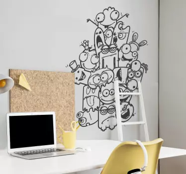 Adesivo bambini riunione mostri - TenStickers