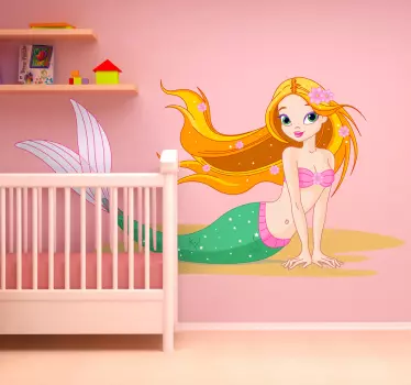 Adesivo bambini sirena graziosa - TenStickers