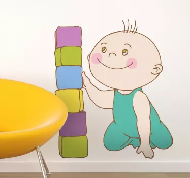 Adesivo bambini torre di mattoncini - TenStickers