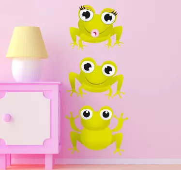 Adesivo bambini tre rane - TenStickers