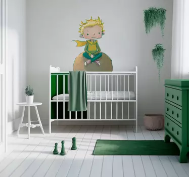 Adesivo bambino seduto sulla luna - TenStickers