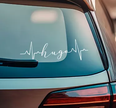 Adesivo battito cardiaco e nome personalizzato - TenStickers
