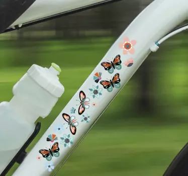 Adesivo bici farfalle e fiori - TenStickers