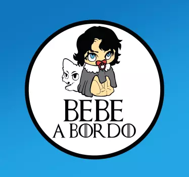 Adesivo bimbo a bordo personalizzato Jon snow una tavola - TenStickers