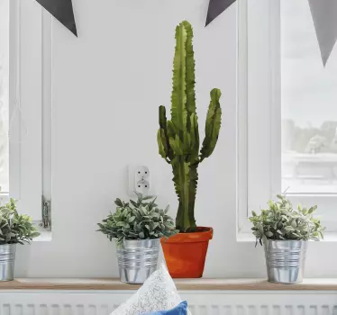 Sticker cactus geometrico - TenStickers