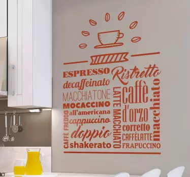 Adesivo cafe italiano - TenStickers