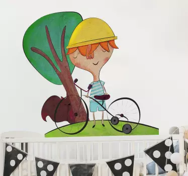 Adesivo cameretta al parco con il triciclo - TenStickers