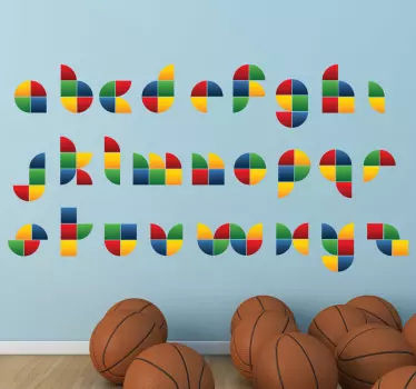 Adesivo cameretta alfabeto mattoncini - TenStickers