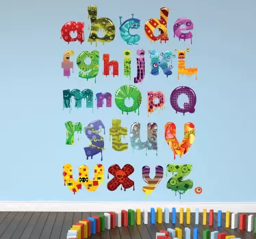 Adesivo cameretta alfabeto mostri - TenStickers