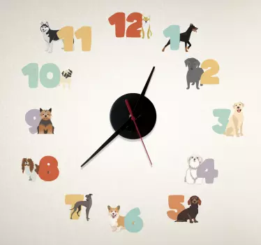 Sticker cameretta cane Orologio - TenStickers