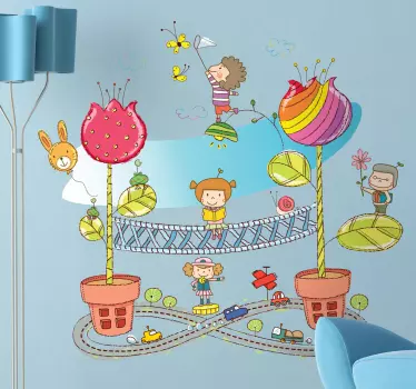 Adesivo cameretta città dei tulipani - TenStickers