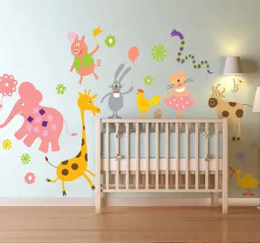 Adesivo cameretta collezione animaletti - TenStickers