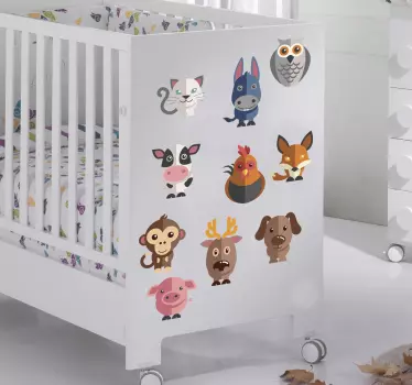 Adesivo cameretta collezione icone fauna - TenStickers
