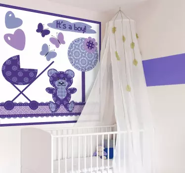 Adesivo cameretta neonato bambino carino - TenStickers
