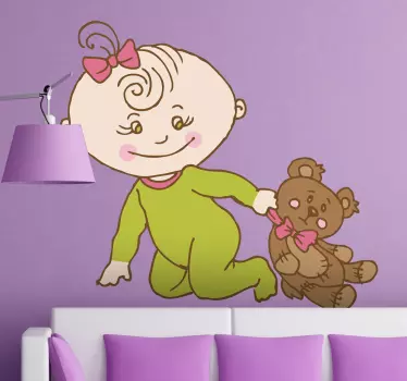 Adesivo cameretta neonato bambino felice che gioca - TenStickers