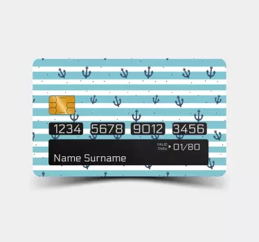 Adesivo carta di credito ancora e strisce - TenStickers