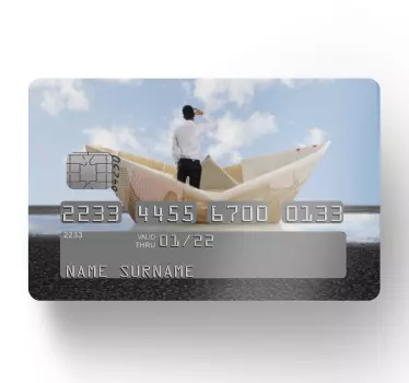 Adesivo carta di credito avventura della barca di carta - TenStickers