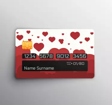 Adesivo carta di credito cuori e motivi - TenStickers