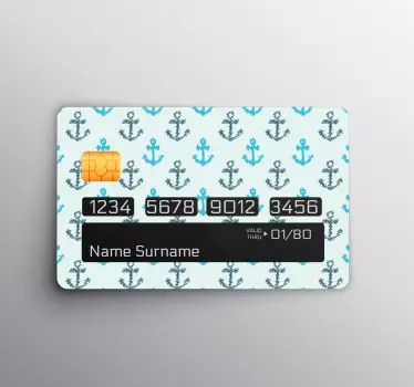 Adesivo carta di credito design a motivo ancora - TenStickers