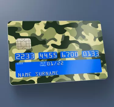 Adesivo carta di credito design camo mimetico - TenStickers