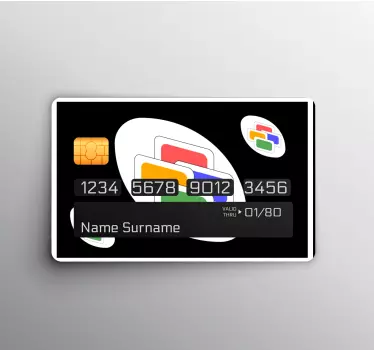 Adesivo carta di credito design colorato - TenStickers