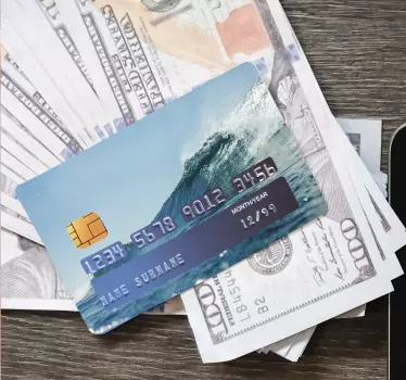 Adesivo carta di credito design onda oceanica - TenStickers