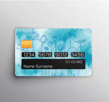 Adesivo carta di credito disegno di fiore di loto - TenStickers