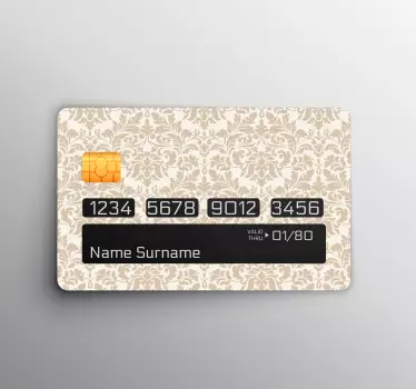 Adesivo carta di credito elegante motivo damascato - TenStickers