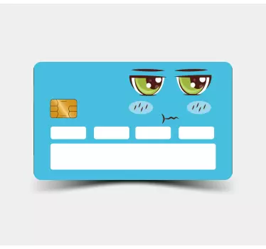 Adesivo carta di credito espressione facciale carina - TenStickers