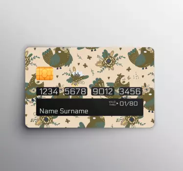 Adesivo carta di credito grazioso motivo a uccello - TenStickers