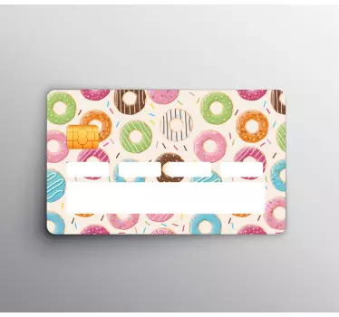 Adesivo carta di credito motivo a ciambella colorata - TenStickers