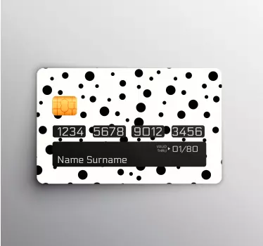 Adesivo carta di credito motivo a pois neri - TenStickers