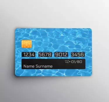 Adesivo carta di credito motivo acqua blu - TenStickers