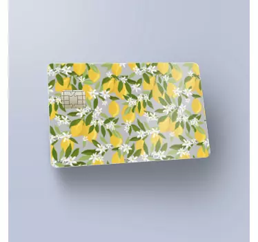 Adesivo carta di credito motivo floreale limone - TenStickers