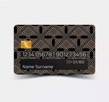 Adesivo carta di credito motivo geometrico oro - TenStickers